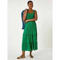 Roman Crochet Detail Cotton Blend Maxi Dress 12 female