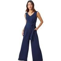 Roman Pleat Detail Wide Leg Stretch Jumpsuit 14 female