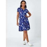 Roman Petite Aztec Print Tiered Shirt Dress 14 female
