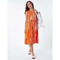 Tie Dye Print Sleeveless Smock Dress
