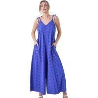 Dusk Fashion Dusk Broderie Pocket Wide Leg Jumpsuit in Indigo - Size 14 14 female