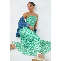 Dusk Aztec Border Print Shirred Maxi Dress 18 female