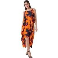 Floral Chiffon Ruffle Detail Midi Dress