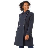 Roman Petite Double Breasted Military Coat 12 female