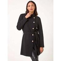 Roman Funnel Neck Buttoned Coat 20 female