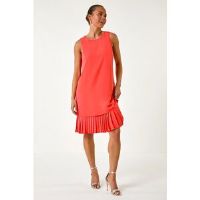 Roman Petite Sleeveless Pleated Hem Shift Dress 16 female