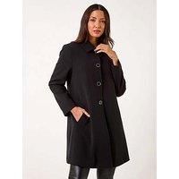 Roman Buttoned Swing Coat 12 female