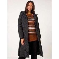 Longline Diamond Quilt Coat