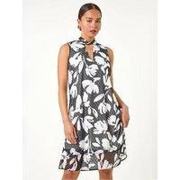 Roman Petite Textured Spot Floral Dress 8 female