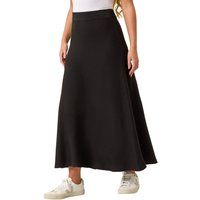 Roman Originals Knitted Skirt for Women UK Ladies Midi Maxi Full Length Winter Autumn A-Line Swing Pull On Smart Casual Work Office Elasticated Waist Flattering Knit Knitwear - Petite Black - Size 12