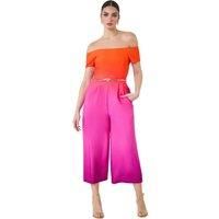 Roman Originals Ombre Bardot Stretch Jumpsuit for Women UK - Ladies Everyday Holiday Spring Summer Comfy Soft Evening Vacation Work Party - Orange - Size 16