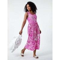 Roman Petite Tropical Stretch Jersey Pocket Dress 12 female