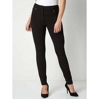 Roman 27 Inch Ponte Zip Trousers - Black