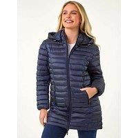 Roman Petite Metallic Finish Quilted Puffer Coat 16 female