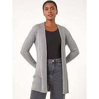 Roman Longline Stretch Ribbed Cardigan 14 female