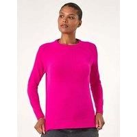Roman Women's Plain Soft Crew Neck Jumper in Cerise | Size: 12
