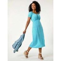Roman Petite Ditsy Print Midi Stretch Dress