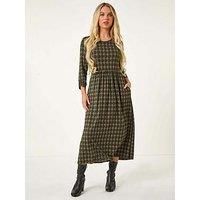 Roman Petite Geometric Spot Midi Dress 12 female