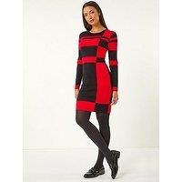 Roman Colour Block Knit Dress 14 female