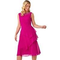 Roman Petite Hotfix Overlay Midi Dress 14 female