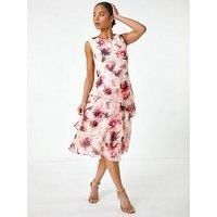 Roman Petite Floral Overlay Dress 18 female