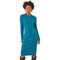 Dusk Cable Knit Midi Jumper Dress 10 female