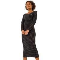 Dusk Hotfix Spot Print A-Line Midi Dress
