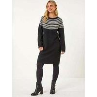 Roman Petite Fairisle Knit Jumper Dress 14 female