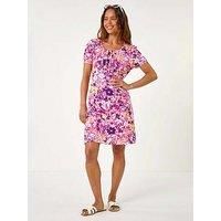 Roman Petite Floral Print Stretch Dress 18 female