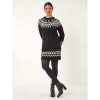 Roman Geometric Print Knitted Shift Dress 18 female