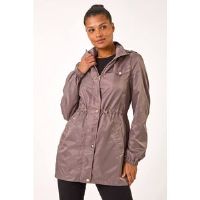 Roman Taupe Shower Resistant Longline Jacket - Size 20 20 female