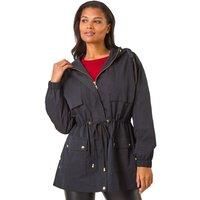 Roman Black Shower Resistant Rain Jacket - Size 14 14 female