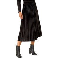 Roman Originals Pleated Skirt for Women UK Ladies Maxi Midi Crinkle Summer Smart Casual Evening Special Occasion Elasticated Waistband Party Holiday Long Crepe - Velvet Black - Size 18