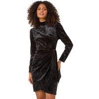 Velvet High Neck Stud Bodycon Dress