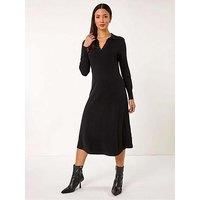 Roman Scallop Detail Knitted Midi Dress 14 female