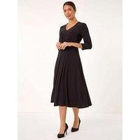 Roman Stretch Crossover Midi Dress 10 female