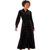 Roman Originals Velvet Button Shirt Stretch Midi Dress Women UK Autumn Winter