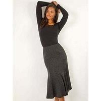 Roman Flared Textured Midi Stretch Skirt 10 female