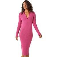 Dusk Scallop Detail Midi Knit Dress 12 female