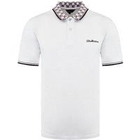 Ben Sherman Short Sleeve White Collar Interest Mens Polo Shirt 0075620 010