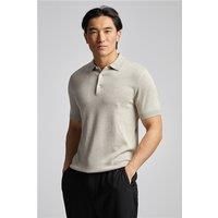 Limehaus Stone Short Sleeve Knitted Polo, Short Sleeve