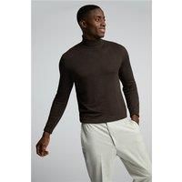 Limehaus Knitted Roll Neck Jumper Brown
