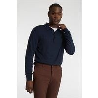 Limehaus Long Sleeve Knitted Polo Navy