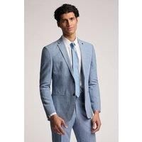 Slim Fit Hydra Blue Linen Suit Jacket