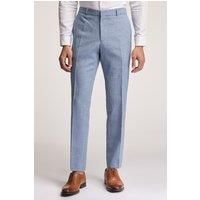 Slim Fit Hydra Blue Linen Suit Trousers