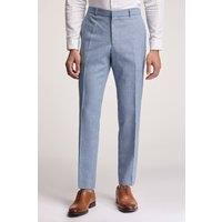 Ted Baker Slim Fit Hydra Blue Linen Men's Trousers by Suit Direct