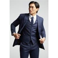 Alexandre of England Alexandre Tailored Fit Navy Blue Linen Men's Suit Jacket by Suit Direct
