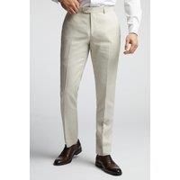 Alexandre of England Tailored Fit Sand Linen Blend Men's Trousers. Navy by Suit Direct