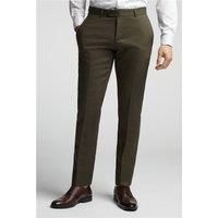 Alexandre of England Tailored Fit Khaki Green Linen Men's Suit Trousers by Suit Direct