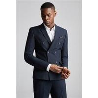 Limehaus Slim Fit Double Breasted Navy Blue Men's Suit Jacket